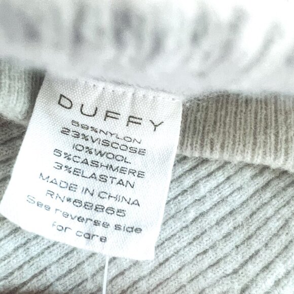 Duffy Light Gray/Grey Cream Ribbed Wool Cashmere Blend Joggers Size Extra Small - Picture 15 of 16